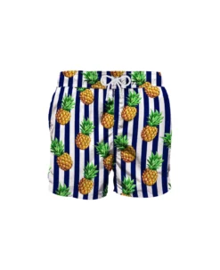 MC2 Saint Barth Striped Swim Shorts With Pineapple Print