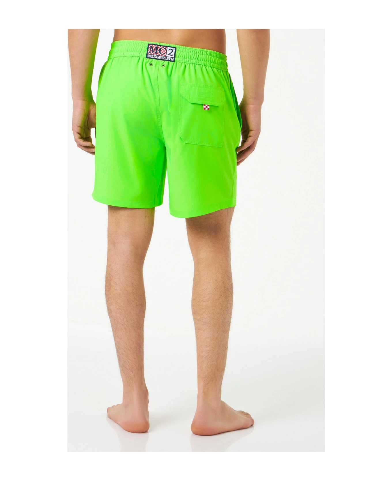 MC2 Saint Barth Man Fluo Green Comfort Swim Shorts - Image 4