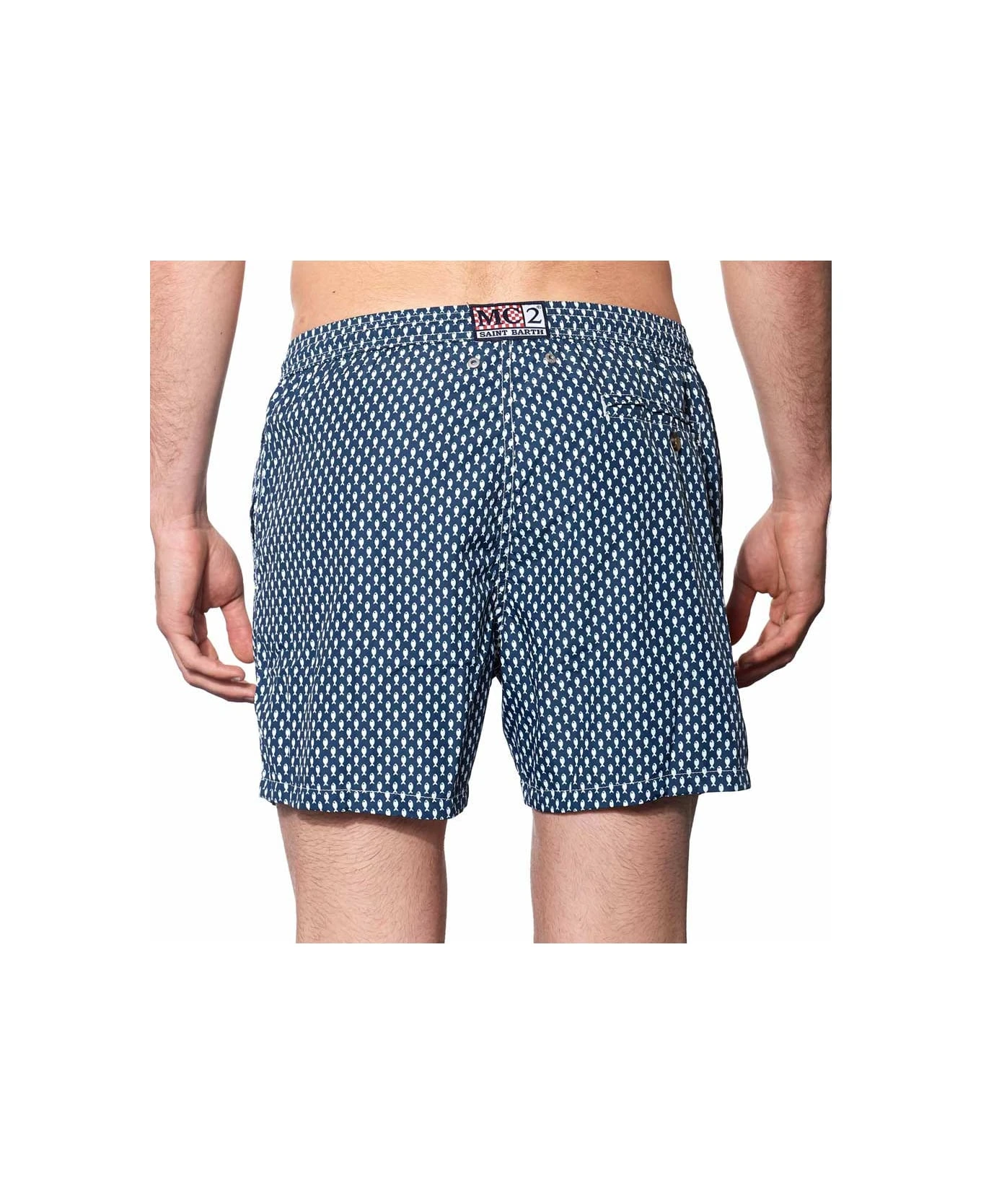 MC2 Saint Barth Light Fabric Man Swim Shorts Fish Print - Image 4