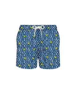 MC2 Saint Barth Man Light Fabric Swim Shorts With Fish & Crab Print