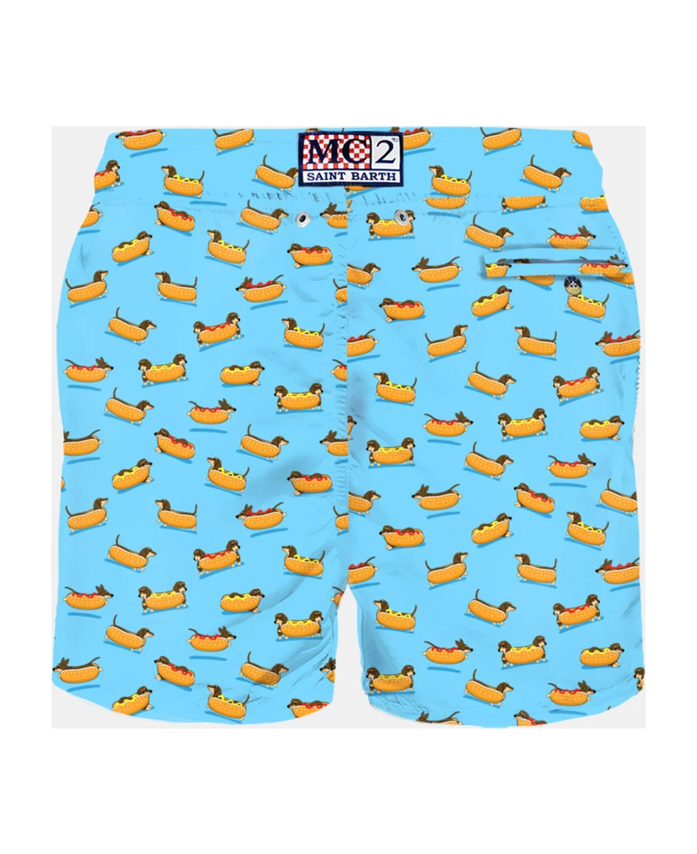 MC2 Saint Barth Man Light Fabric Swim Shorts With Hot Dog Print - Image 2