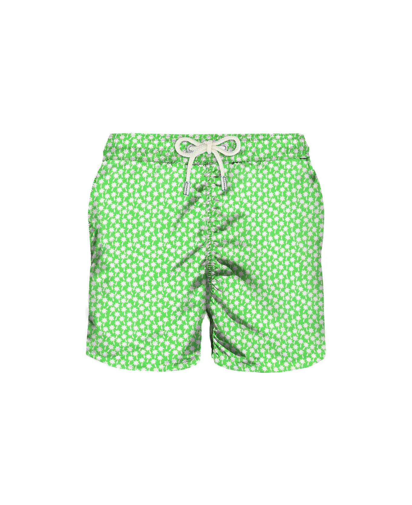 MC2 Saint Barth Light Fabric Swim Shorts Palms Print