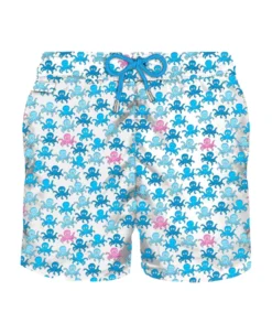 MC2 Saint Barth Man Light Fabric Swim Shorts With Octopus Print