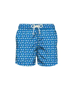 MC2 Saint Barth Light Fabric Man Swim Shorts Bull Terrier Print