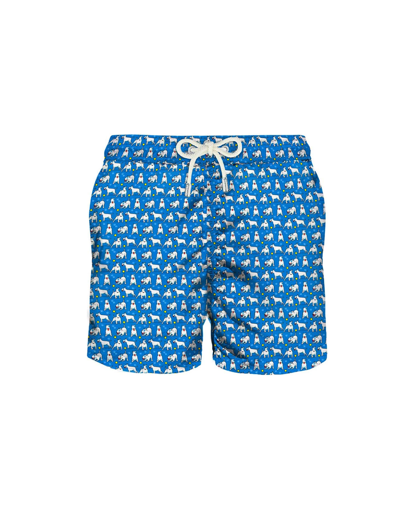 MC2 Saint Barth Light Fabric Man Swim Shorts Bull Terrier Print