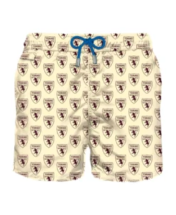 MC2 Saint Barth Man Light Fabric Swim Shorts With Tauros Logo | Torino Fc Special Edition