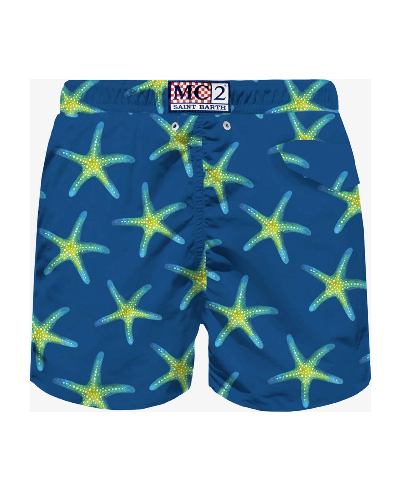 MC2 Saint Barth Man Light Fabric Swim Shorts With Marine Print - Image 2