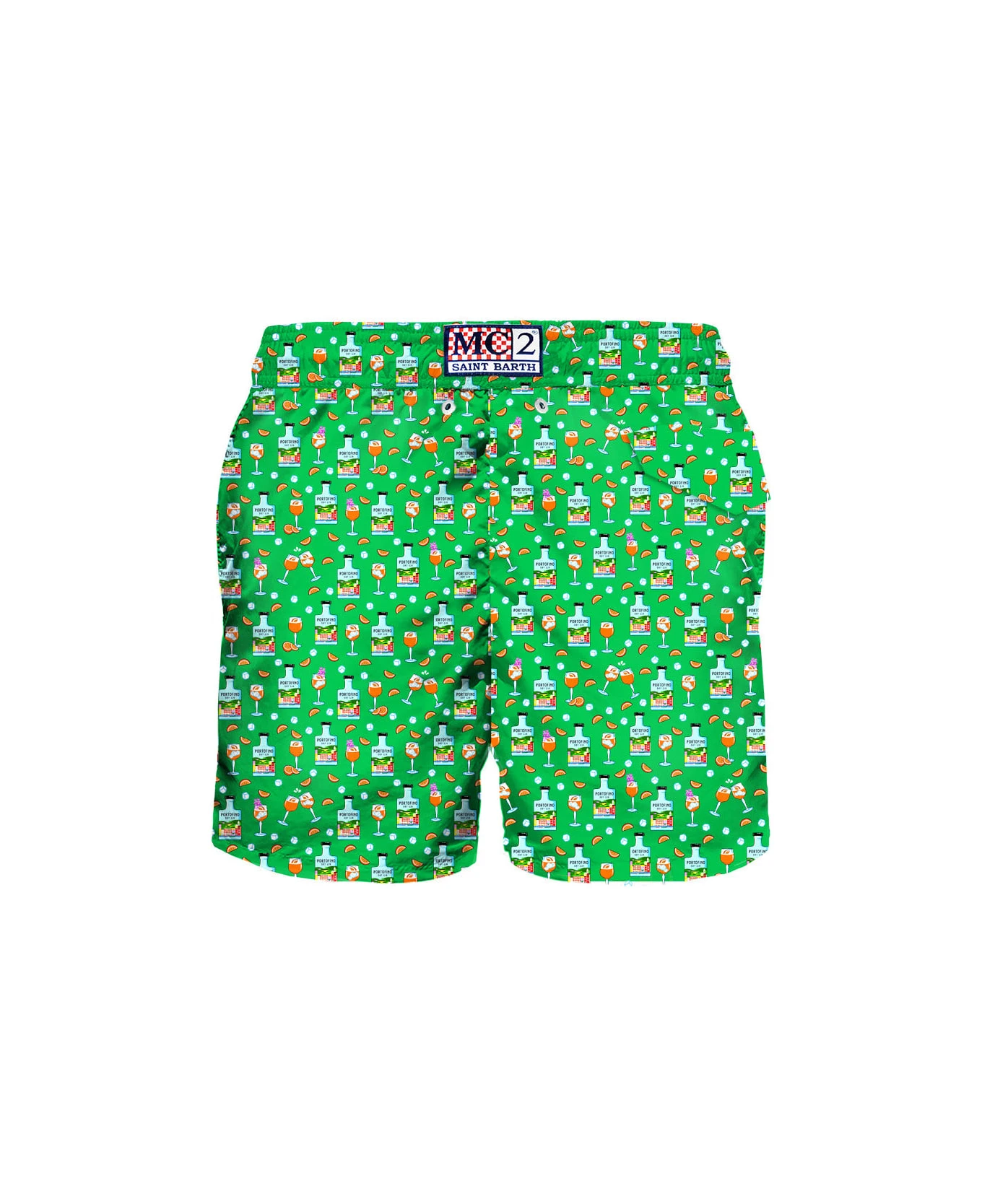 MC2 Saint Barth Man Light Fabric Swim Shorts With Gin Print | Portofino Dry Gin Special Edition - Image 2