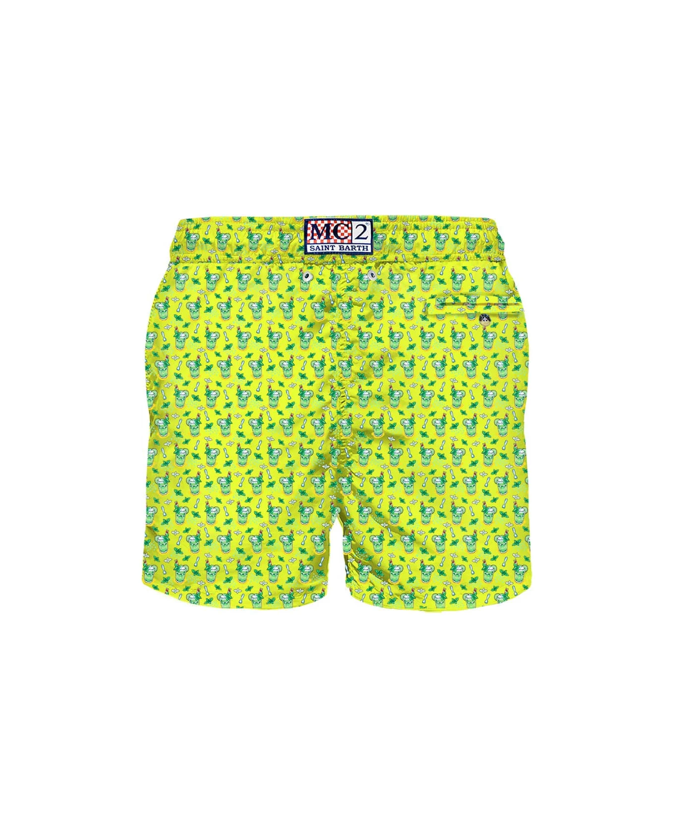 MC2 Saint Barth Light Fabric Man Swim Shorts Mojito Print - Image 2