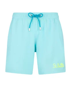 MC2 Saint Barth Man Water Green Comfort Swim Shorts