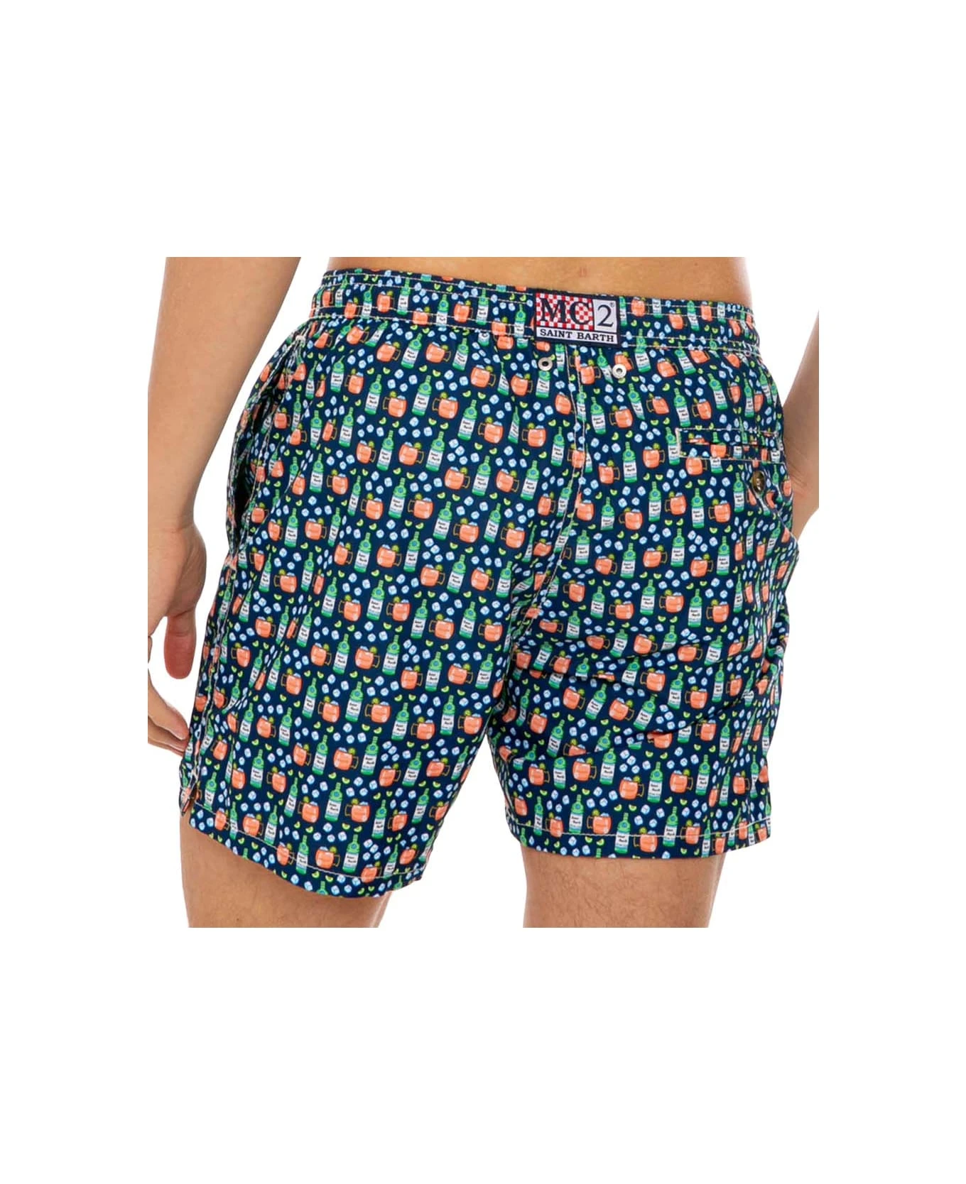 MC2 Saint Barth Light Fabric Man Swim Shorts Moscow Mule Print - Image 5