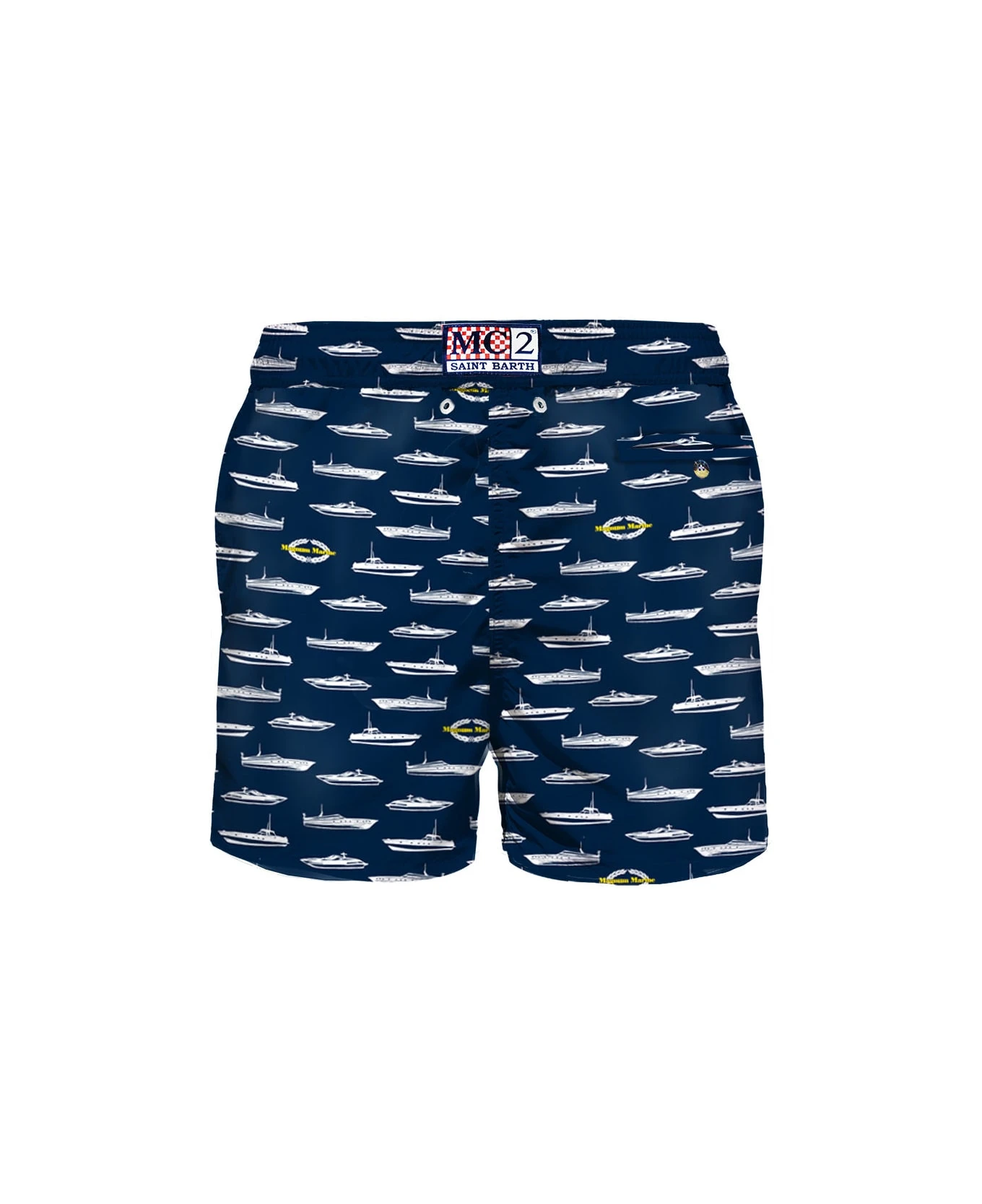 MC2 Saint Barth Light Fabric Man Swim Shorts Yacht Print - Image 2