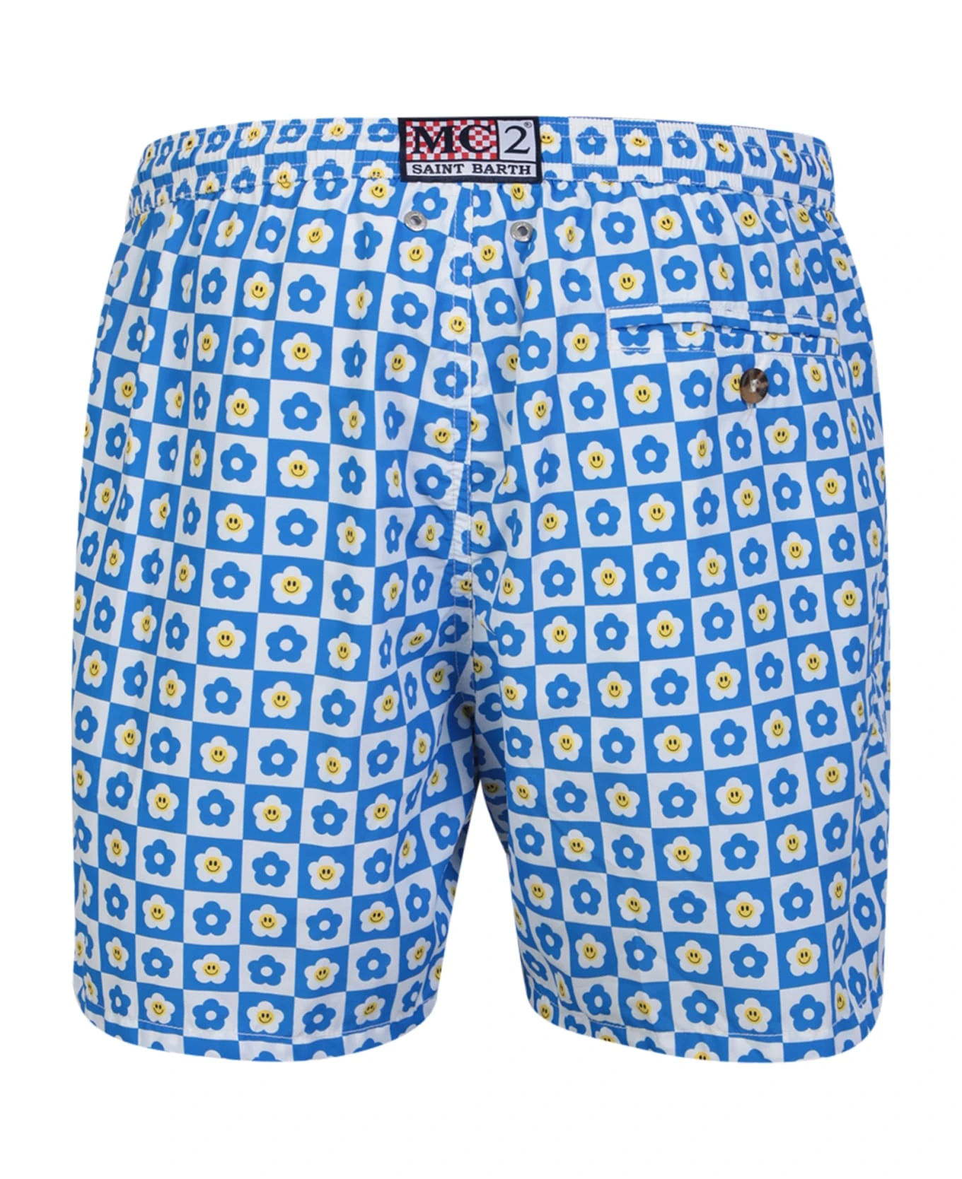 MC2 Saint Barth Light Blue Flowers Print Swim Shorts By Mc Saint Barth - Image 2