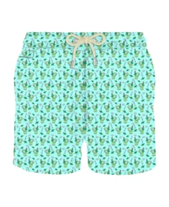 MC2 Saint Barth Man Light Fabric Swim Shorts With Mojito Print