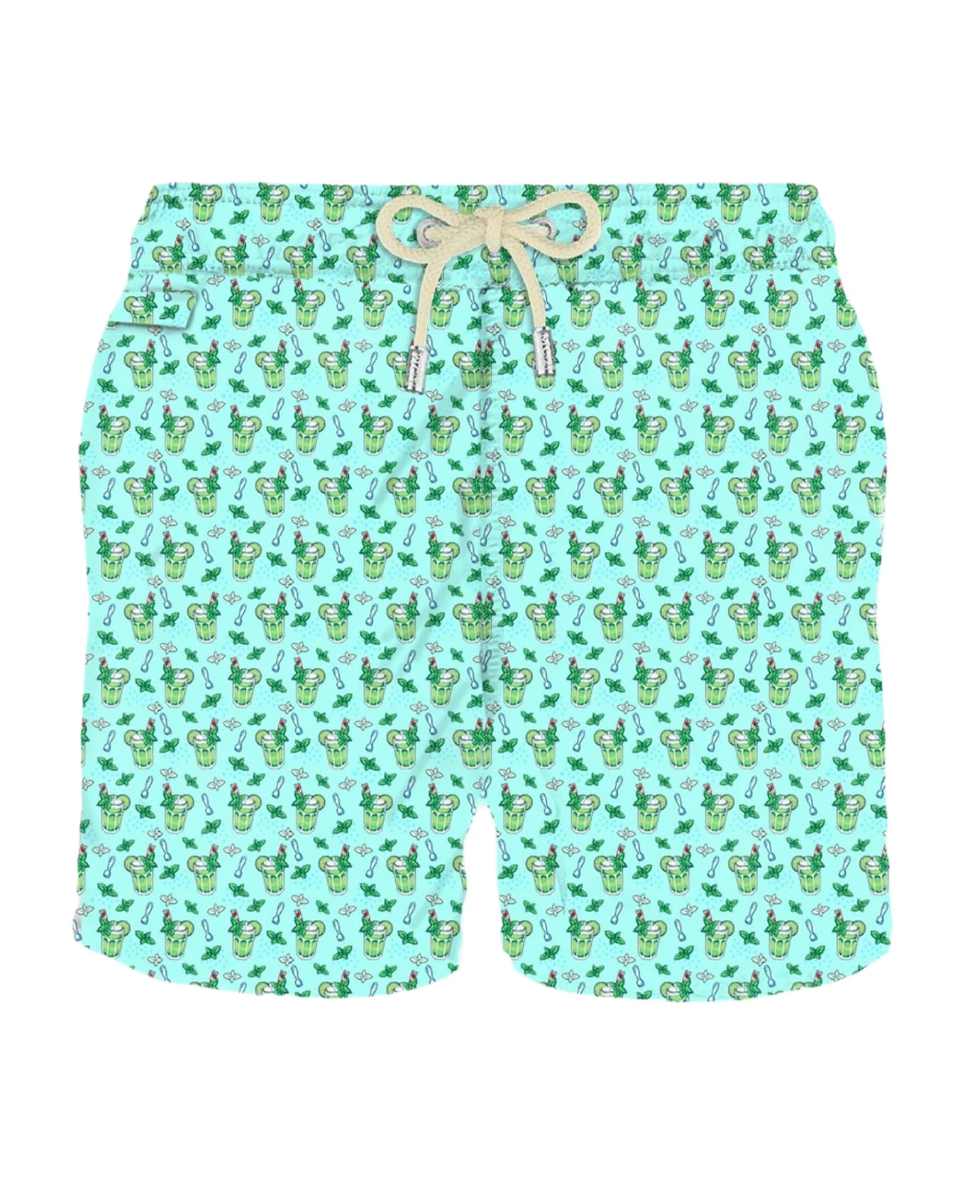 MC2 Saint Barth Man Light Fabric Swim Shorts With Mojito Print