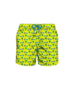 MC2 Saint Barth Man Light Fabric Swim Shorts With Surfcar Print