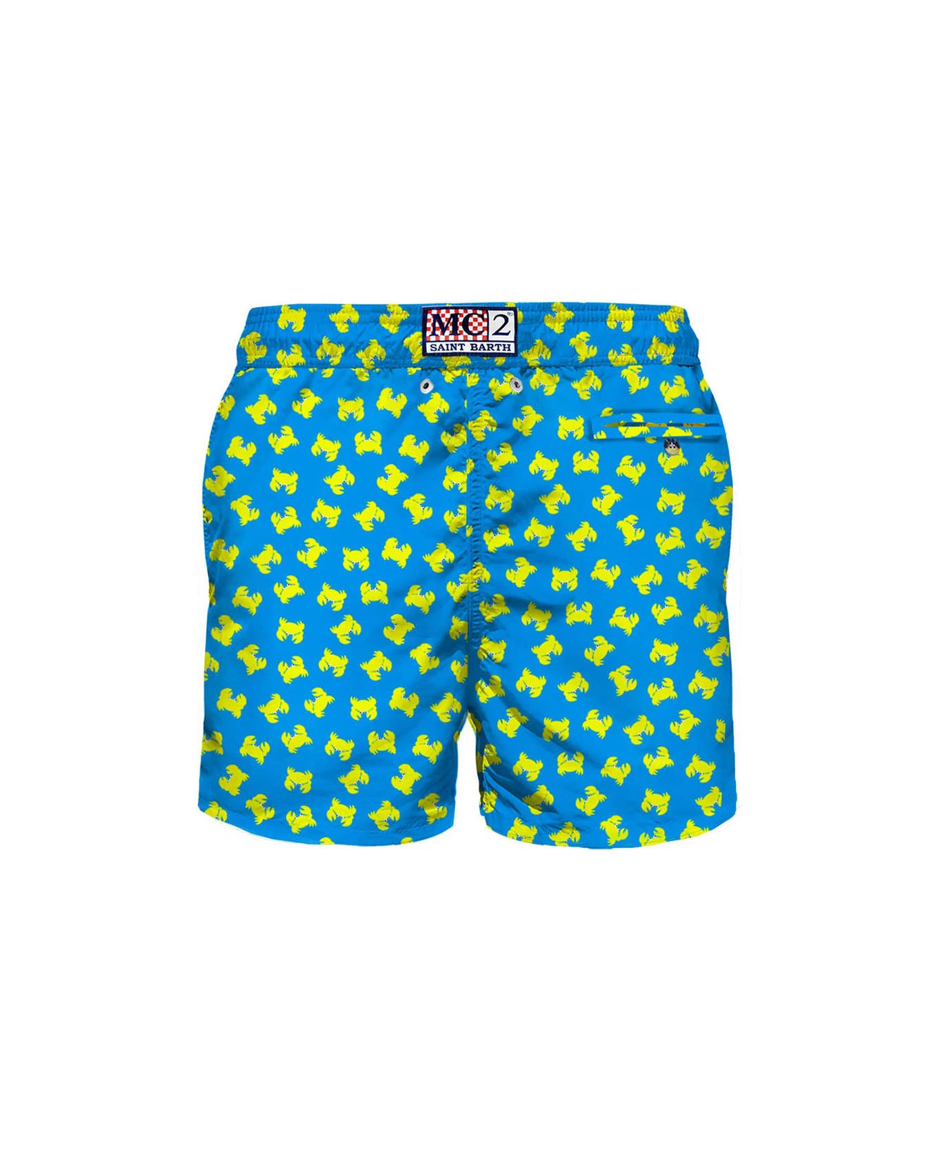MC2 Saint Barth Light Fabric Man Swim Shorts Crabs Print - Image 2