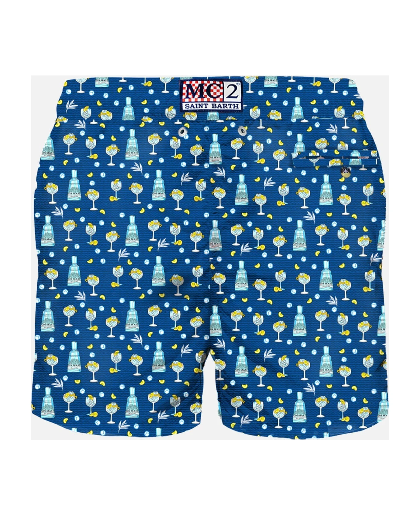 MC2 Saint Barth Man Light Fabric Swim Shorts With Gin Mare All Over Print | Gin Mare Special Edition - Image 2