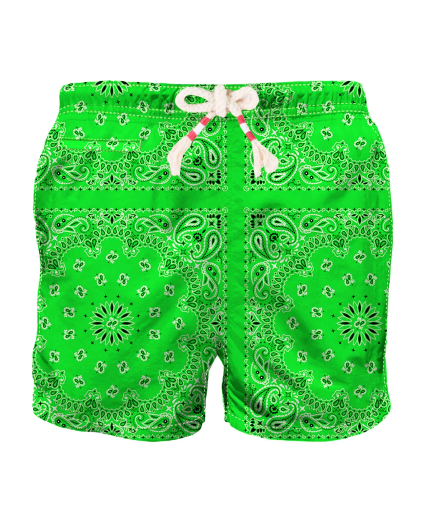 MC2 Saint Barth Man Swim Shorts With Green Bandanna Print
