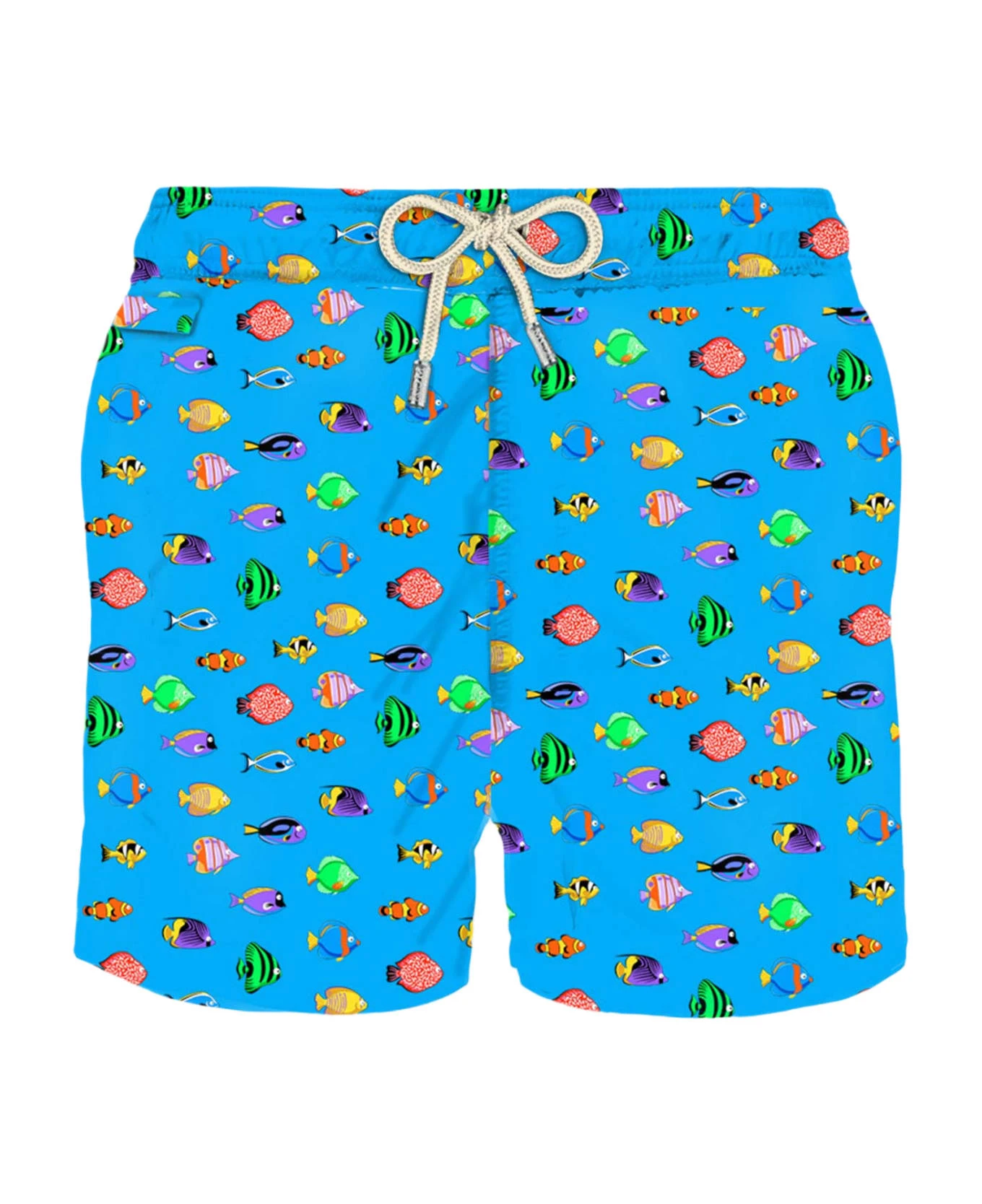 MC2 Saint Barth Man Light Fabric Swim Shorts With Fish Print
