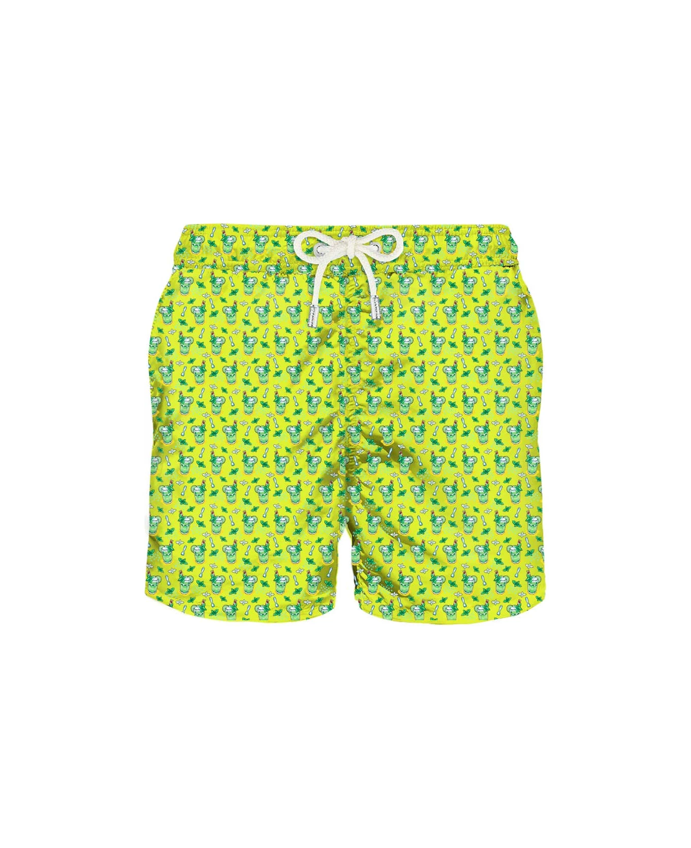 MC2 Saint Barth Light Fabric Man Swim Shorts Mojito Print