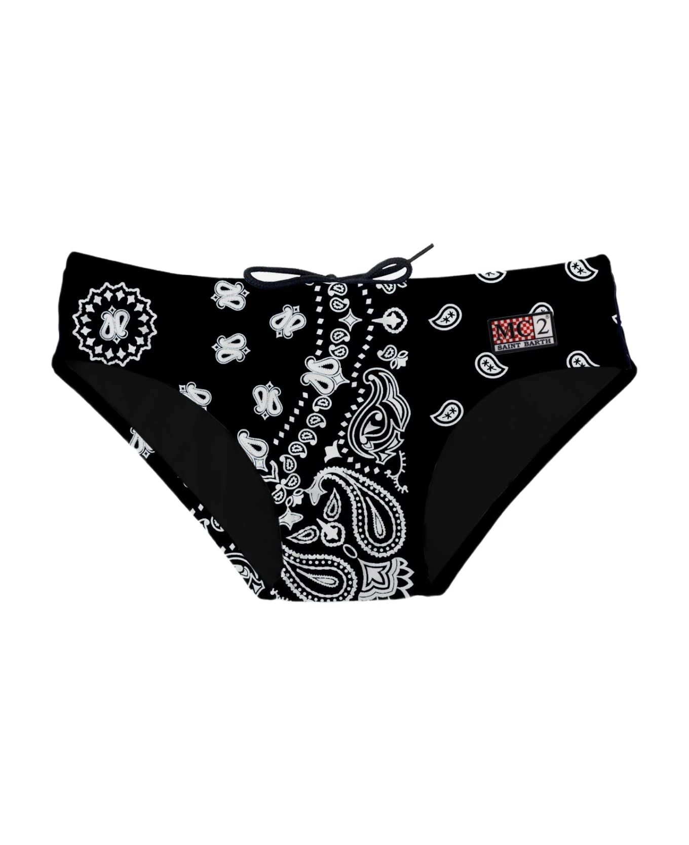 MC2 Saint Barth Black Bandanna Swim Briefs