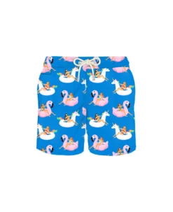 MC2 Saint Barth Man Light Fabric Swim Shorts With Summer Girls Print