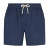 MC2 Saint Barth Man Navy Blue Linen Swim Shorts