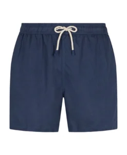 MC2 Saint Barth Man Navy Blue Linen Swim Shorts