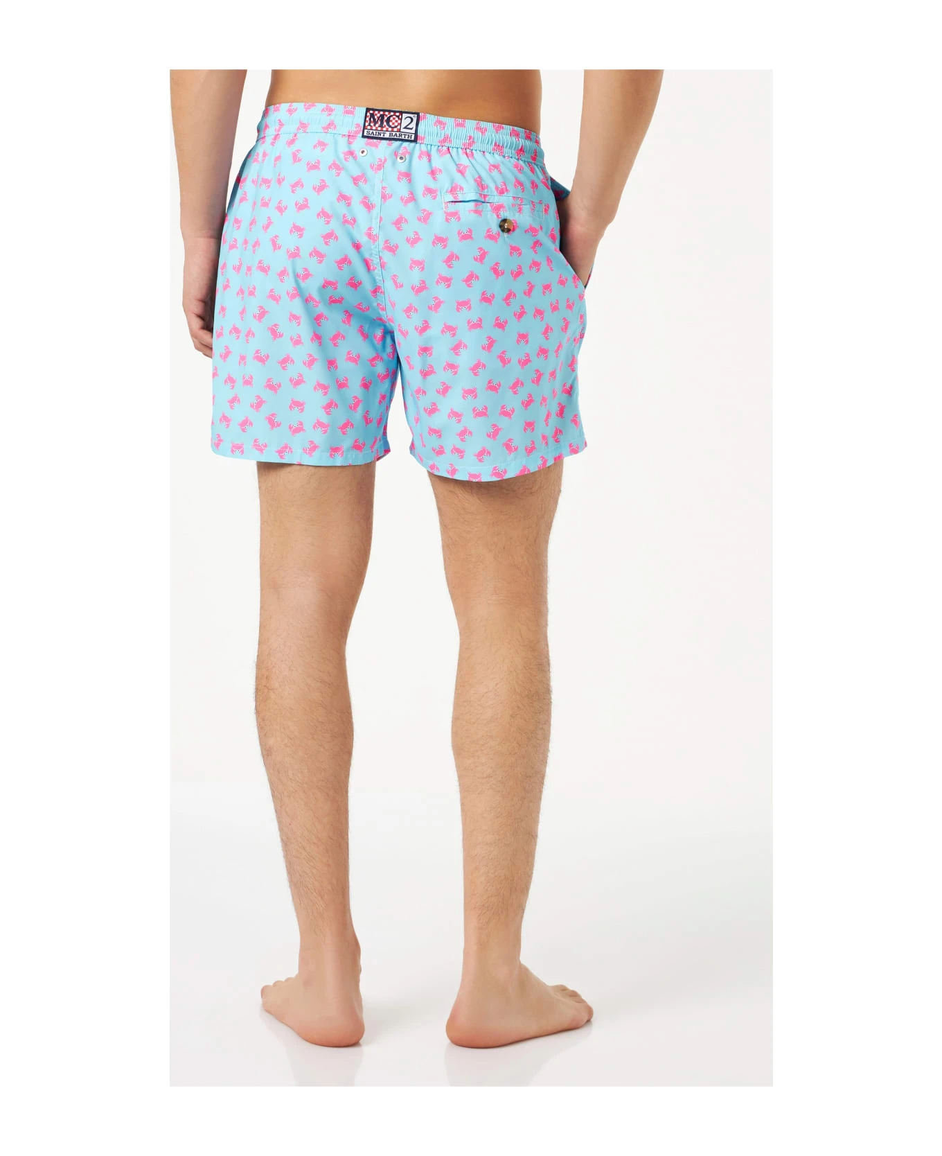 MC2 Saint Barth Man Light Fabric Comfort Swim Shorts With Crabs Print - Image 4