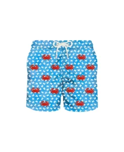 MC2 Saint Barth Man Light Fabric Swim Shorts With Crabs Embroidery