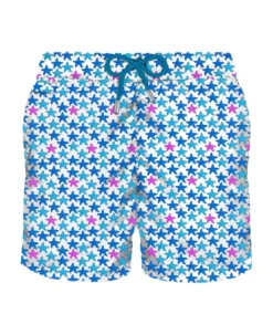 MC2 Saint Barth Man Light Fabric Swim Shorts With Starfish Print