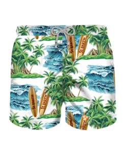 MC2 Saint Barth Mid-length Swim Shorts With Hawaiian Print