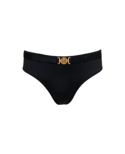 Versace Black Swim Briefs With Medusa Detail In Stretch Polyamide Man