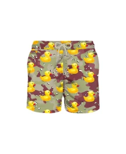 MC2 Saint Barth Man Light Fabric Swim Shorts With Mimetic Ducky Print