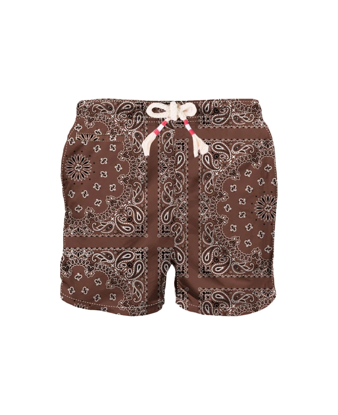 MC2 Saint Barth Man Swim Shorts With Brown Bandanna Print
