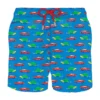 MC2 Saint Barth Man Light Fabric Swim Shorts With Turtle And Car Print