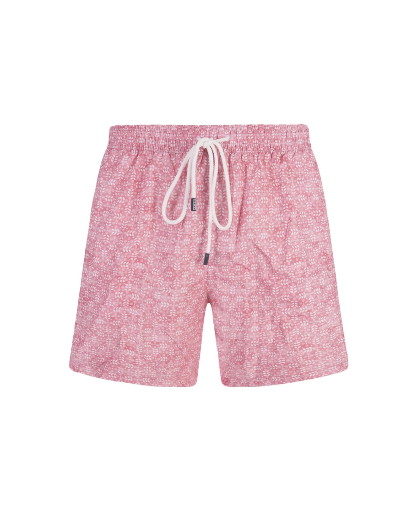 Pink Swim Shorts With Floral Pattern