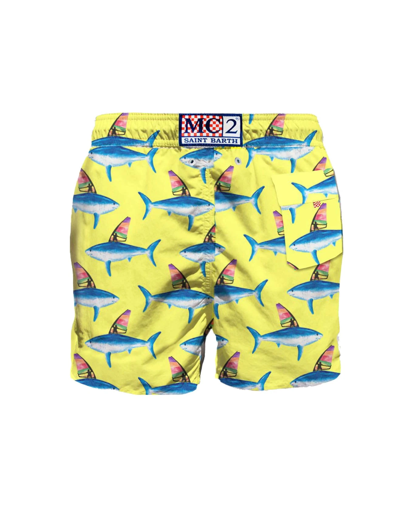 MC2 Saint Barth Mid-length Swim Shorts With Sharks Print - Image 2