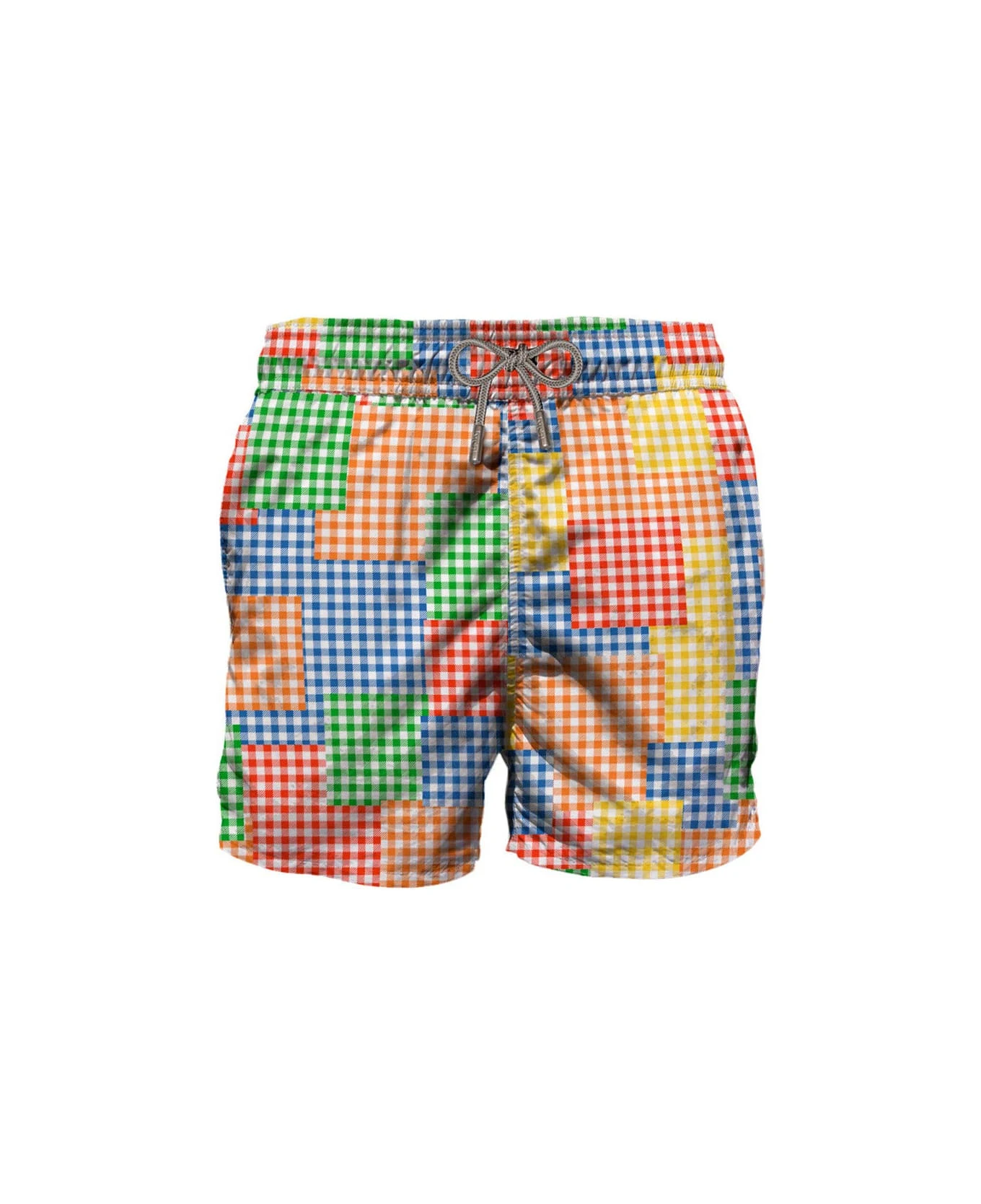 MC2 Saint Barth Multicolor Gingham Man Swim Shorts