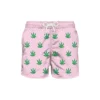 MC2 Saint Barth Man Light Fabric Swim Shorts With Leaves Embroidery