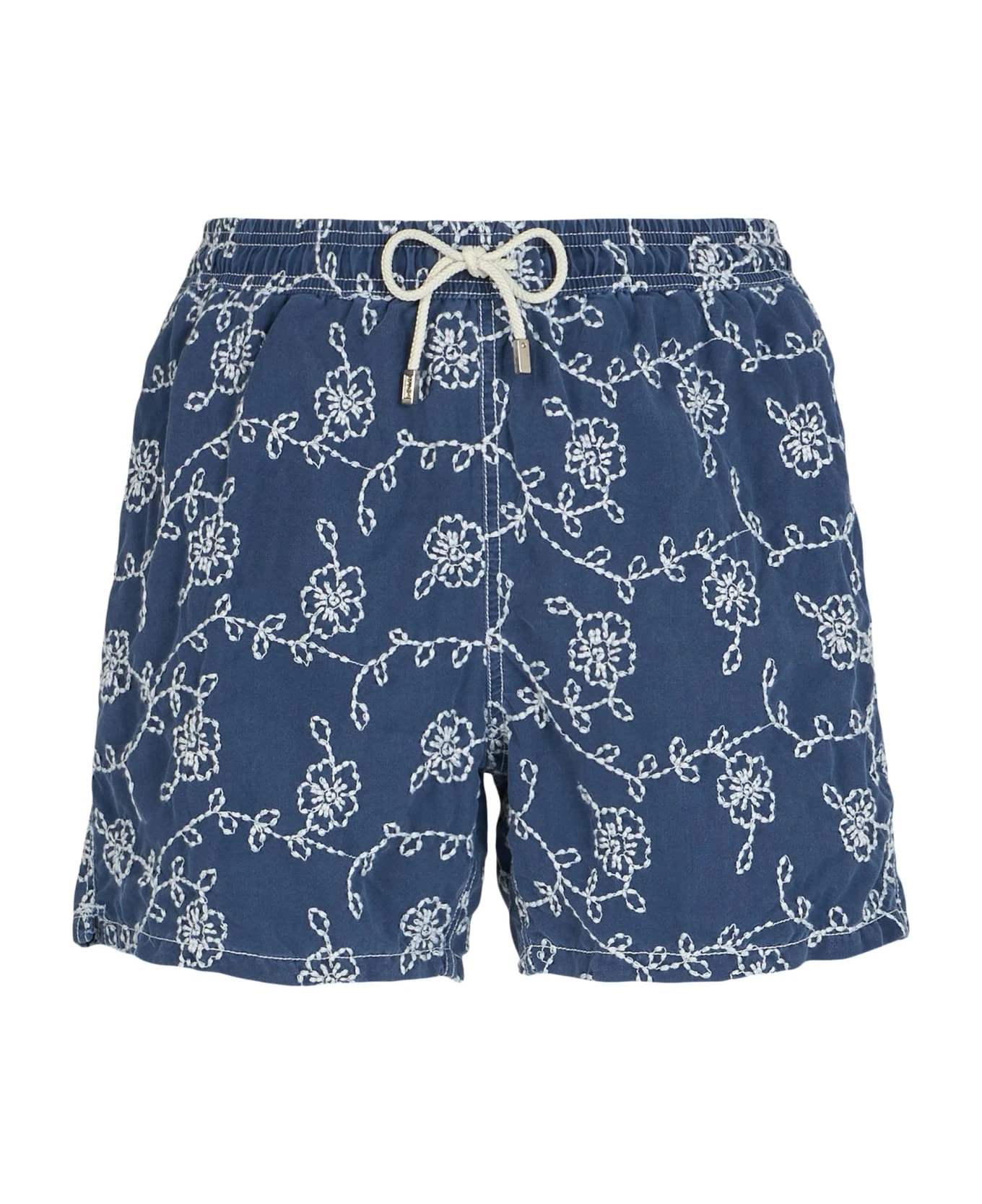 MC2 Saint Barth Man Swim Shorts With Embroidered Flowers