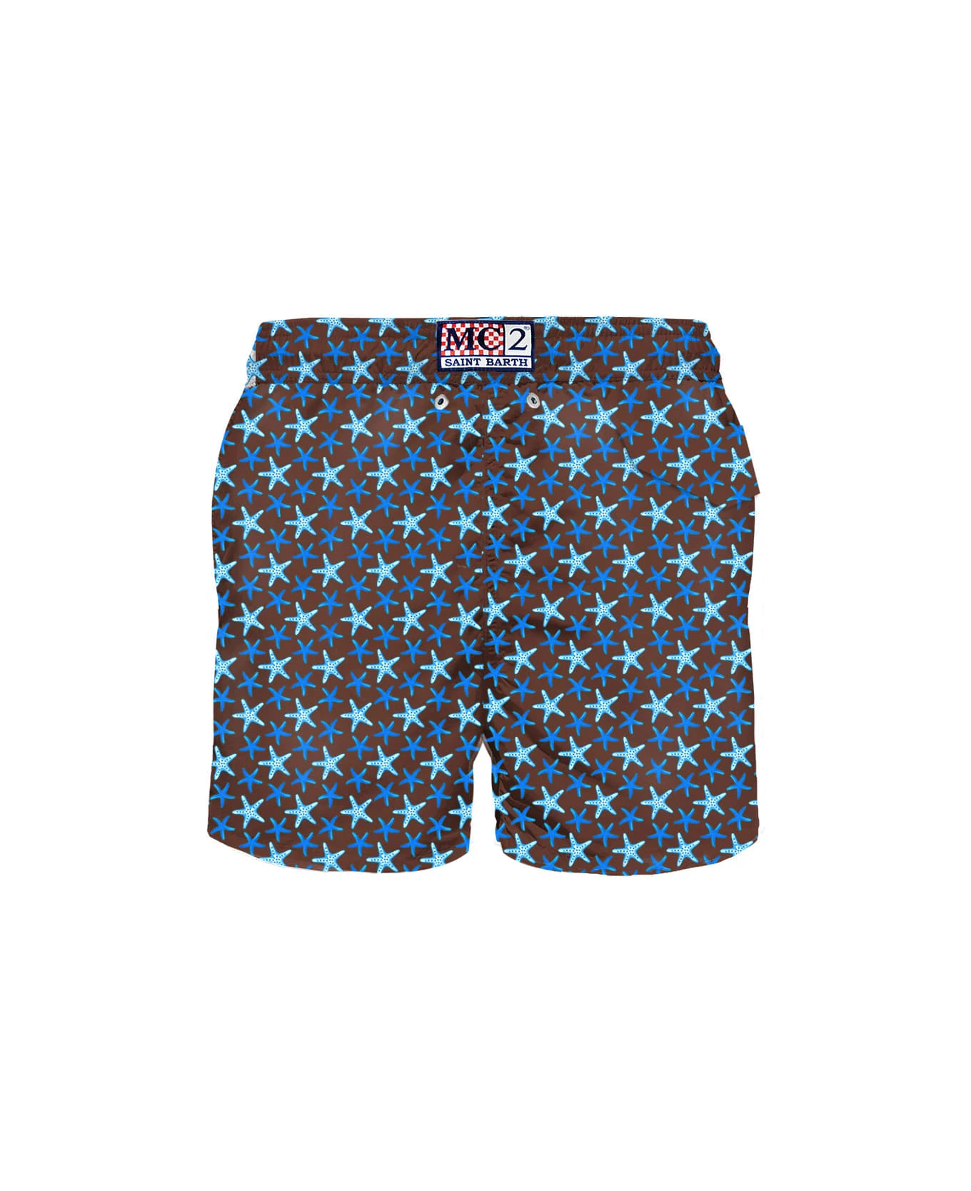 MC2 Saint Barth Man Light Fabric Swim Shorts With Star Print - Image 2